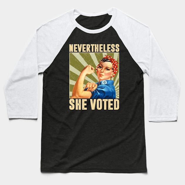 Nevertheless She Voted Feminist 2020 Baseball T-Shirt by springins